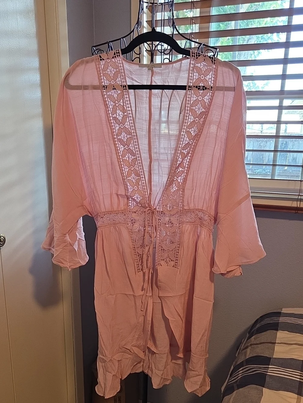 NWOT Love Tree Pink Lightweight Kimono Cardigan